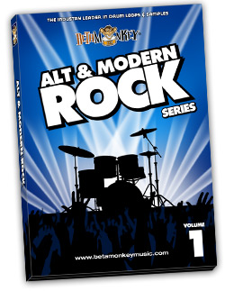 Alt Rock, indie rock style drum loops. Alt and Modern Rock I provides songwriters with a versatile and easy set of grooves to create drum tracks.